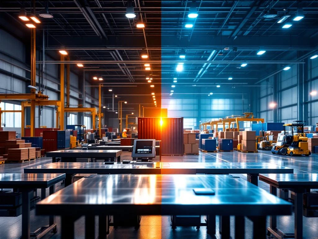 Moderne douane-inspectie faciliteit met NVWA apparatuur en drukke inklaring operatie, professionele logistiek uitrusting