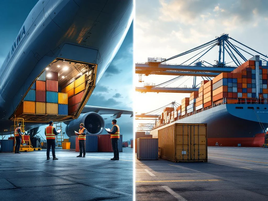 NVWA-inspecteurs controleren vracht bij Schiphol vliegtuig en Rotterdam haven met containers en hijskranen